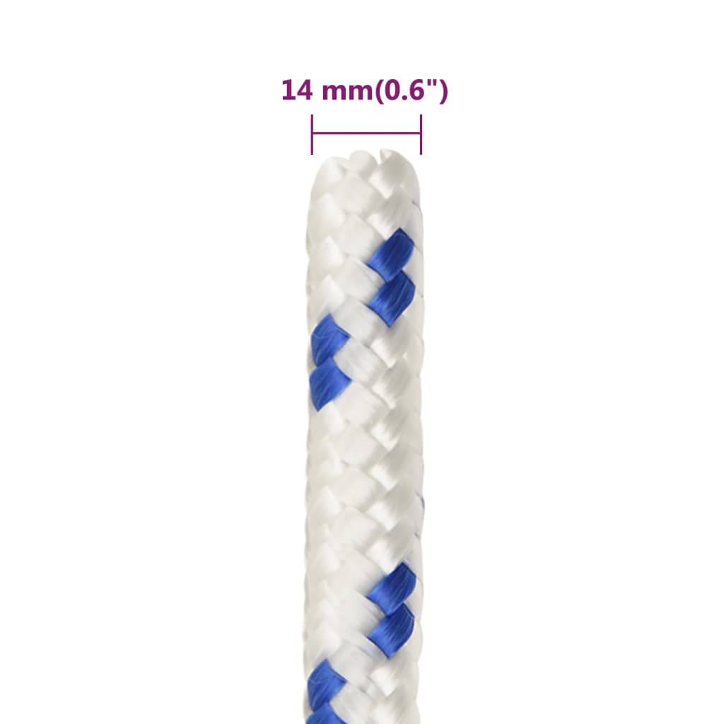 vidaXL Bootsseil Weiß 14 mm 25 m Polypropylen