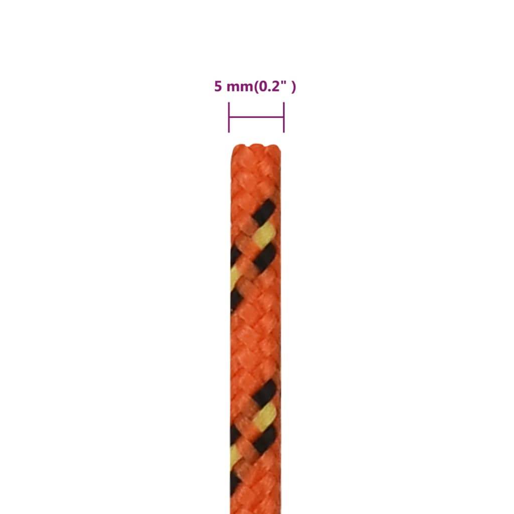 vidaXL Bootsseil Orange 5 mm 500 m Polypropylen
