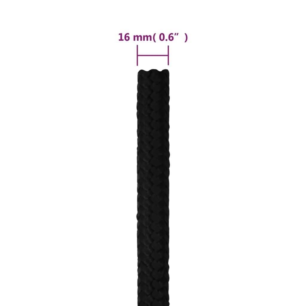 vidaXL Arbeitsseil Schwarz 16 mm 100 m Polyester
