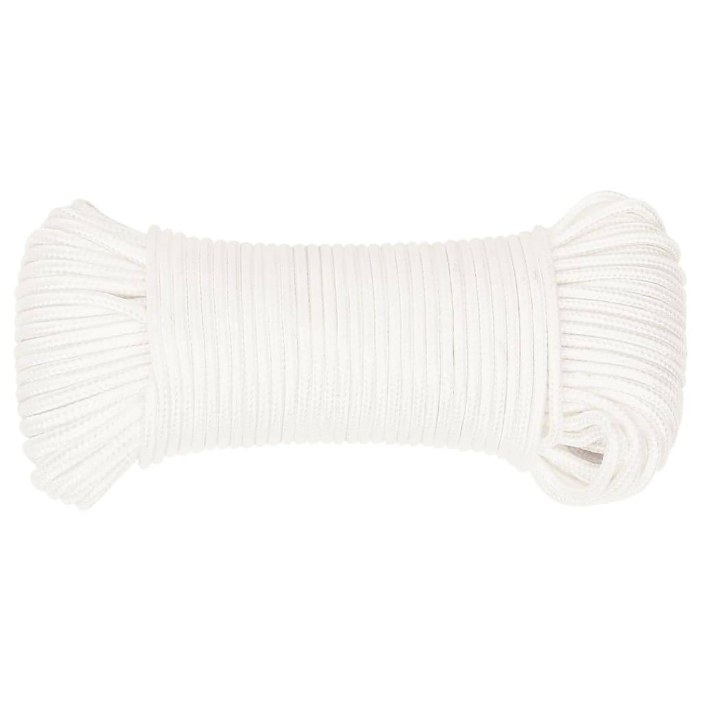 vidaXL Bootsseil Weiß 4 mm 25 m Polypropylen