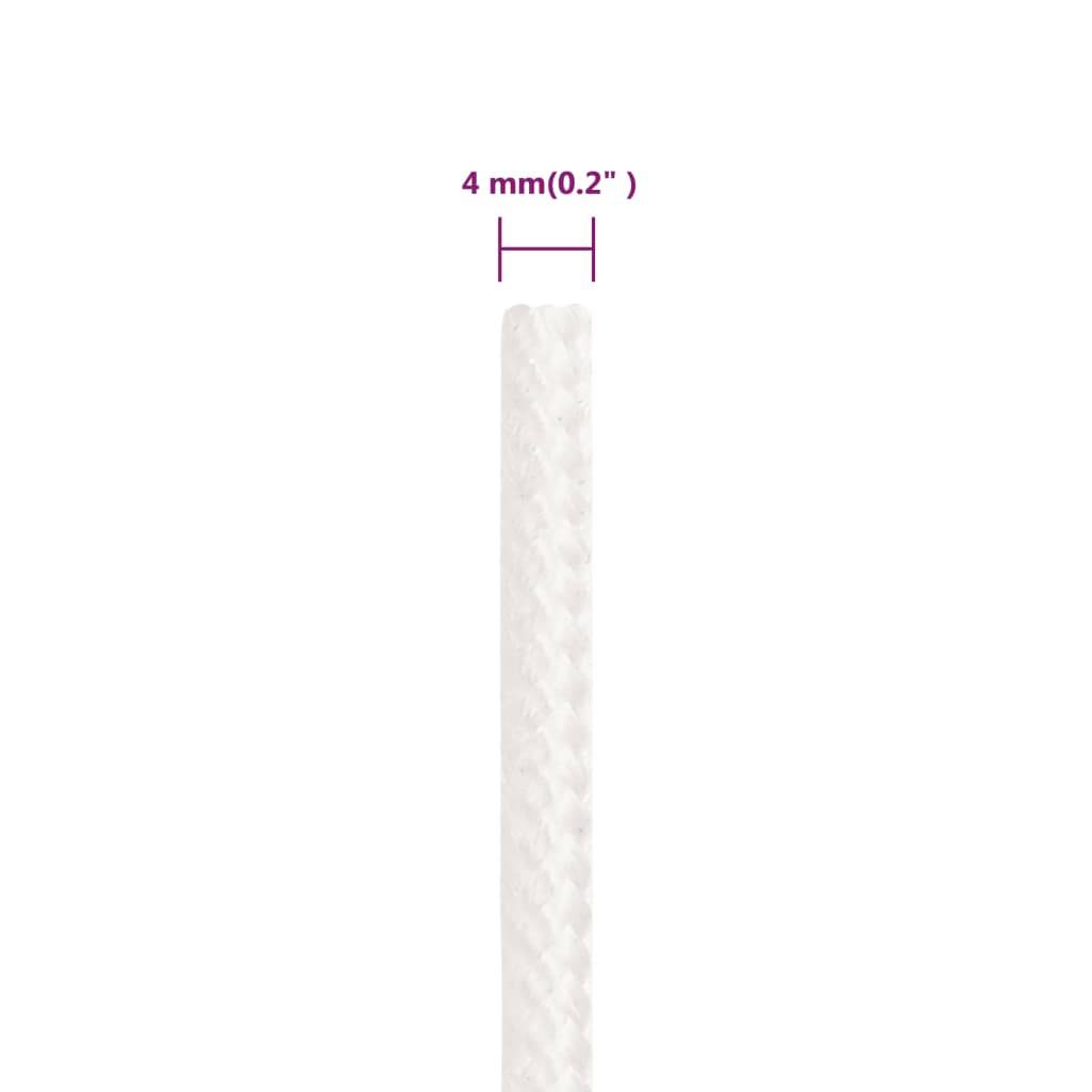 vidaXL Bootsseil Weiß 4 mm 25 m Polypropylen