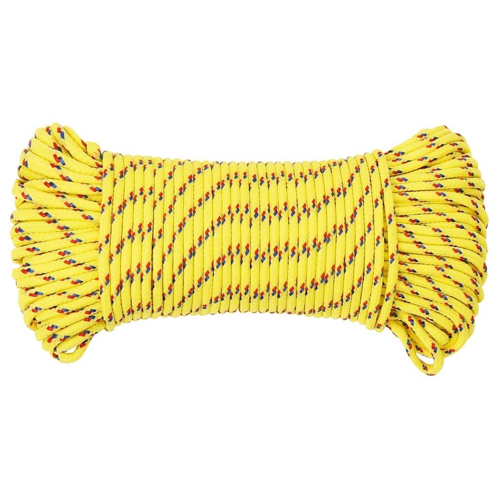 vidaXL Bootsseil Gelb 4 mm 25 m Polypropylen