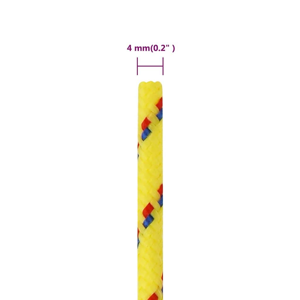 vidaXL Bootsseil Gelb 4 mm 25 m Polypropylen