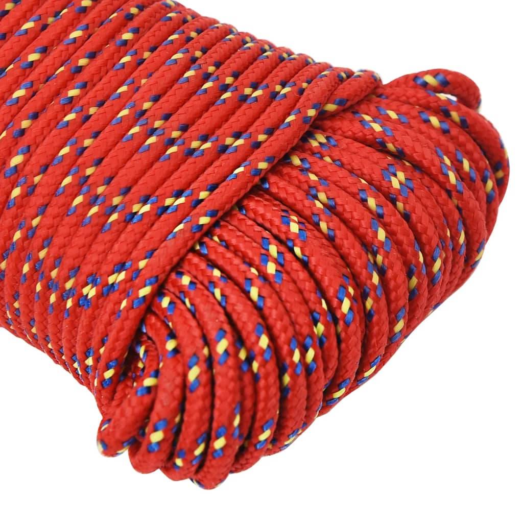 vidaXL Bootsseil Rot 4 mm 250 m Polypropylen