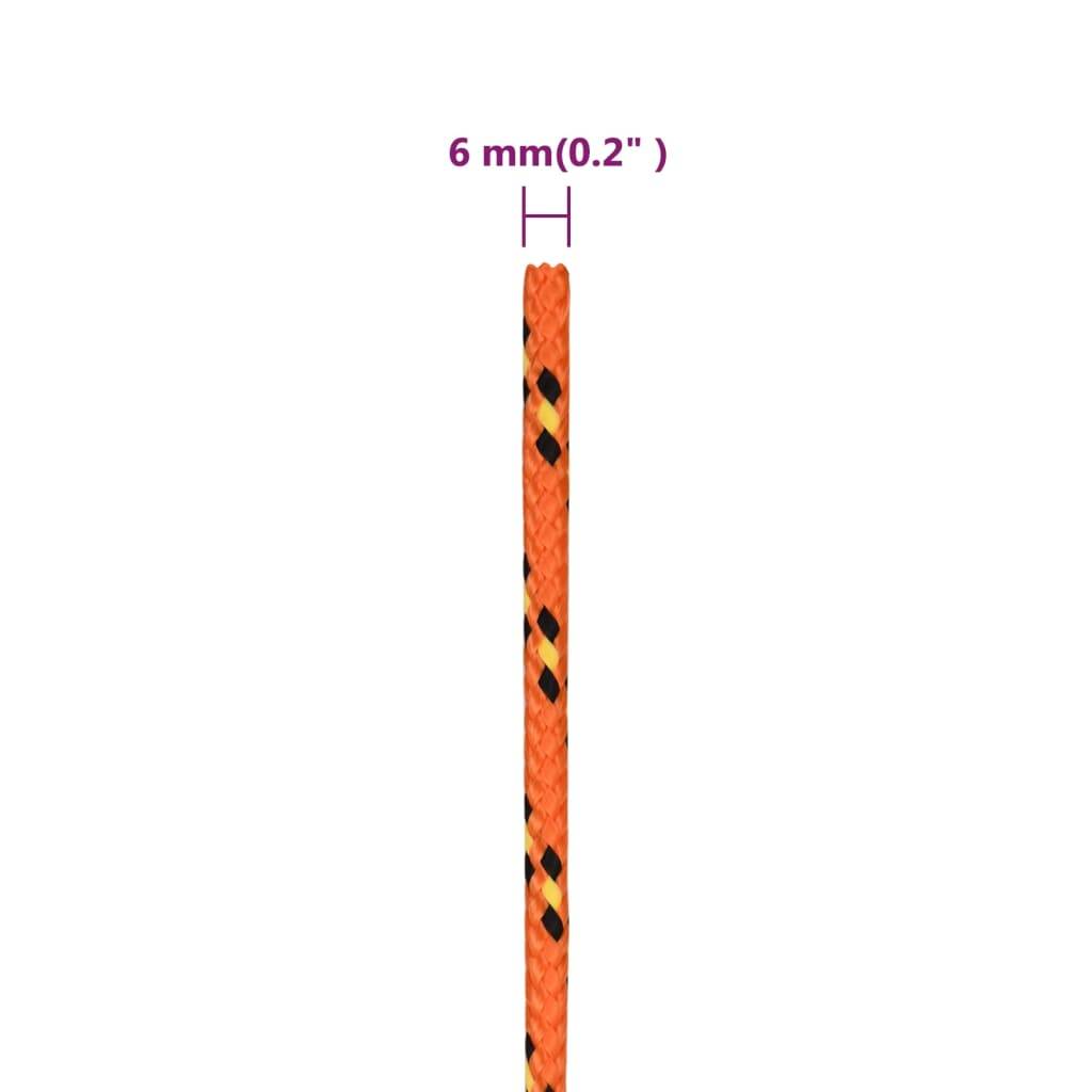 vidaXL Bootsseil Orange 6 mm 250 m Polypropylen