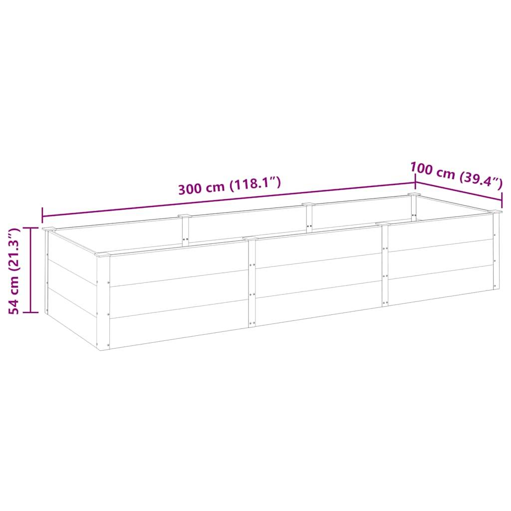 vidaXL Hochbeet Grau 300x100x54 cm WPC