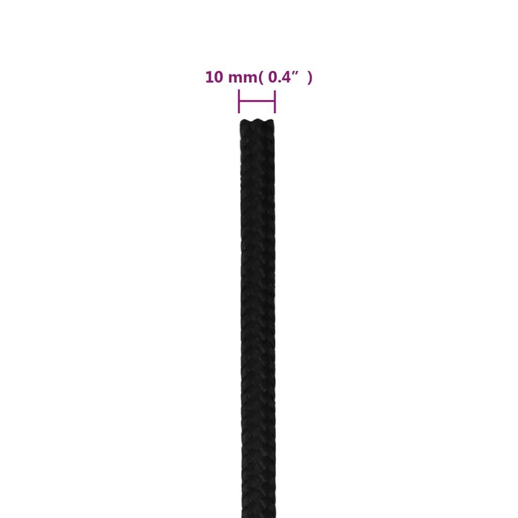 vidaXL Arbeitsseil Schwarz 10 mm 50 m Polyester