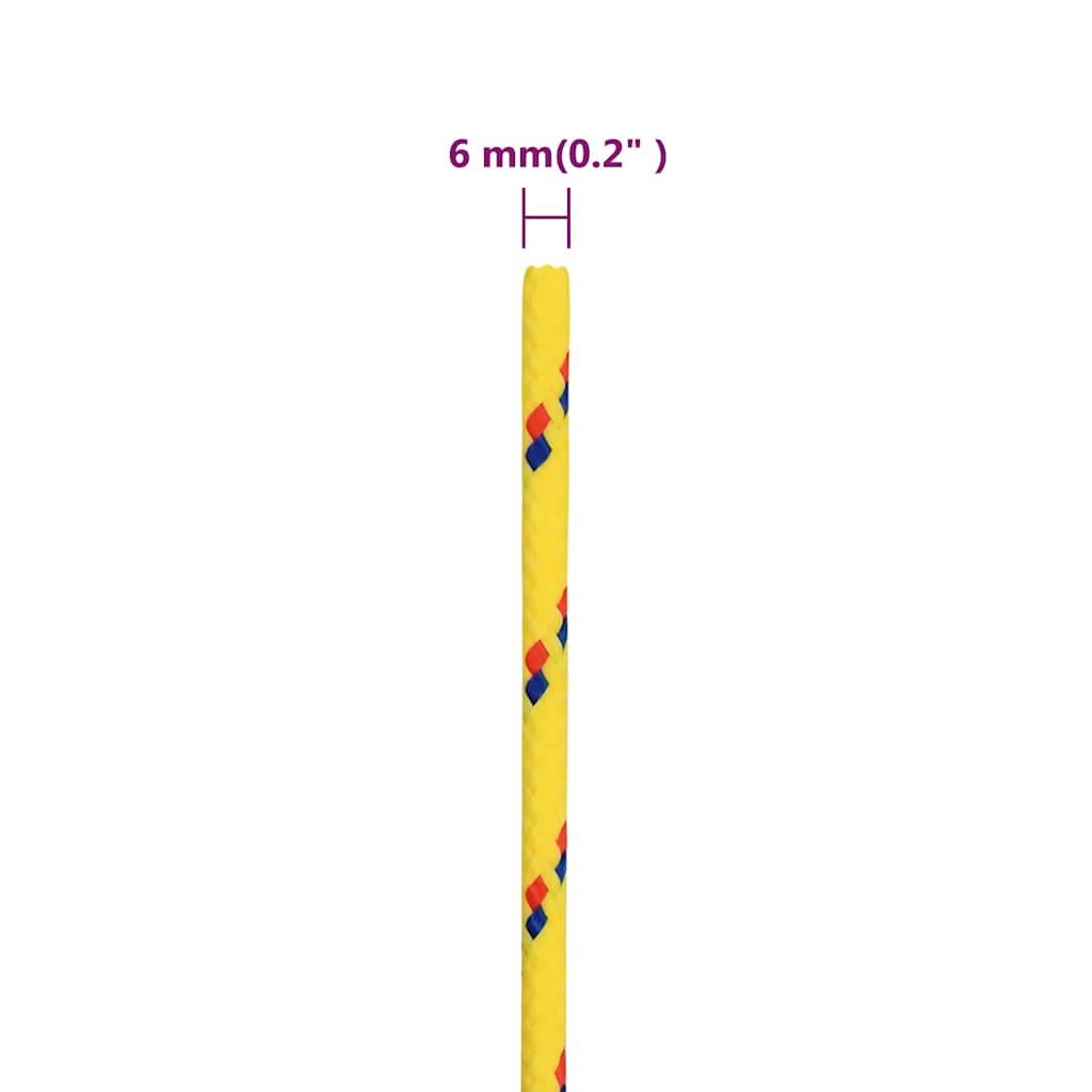 vidaXL Bootsseil Gelb 6 mm 25 m Polypropylen