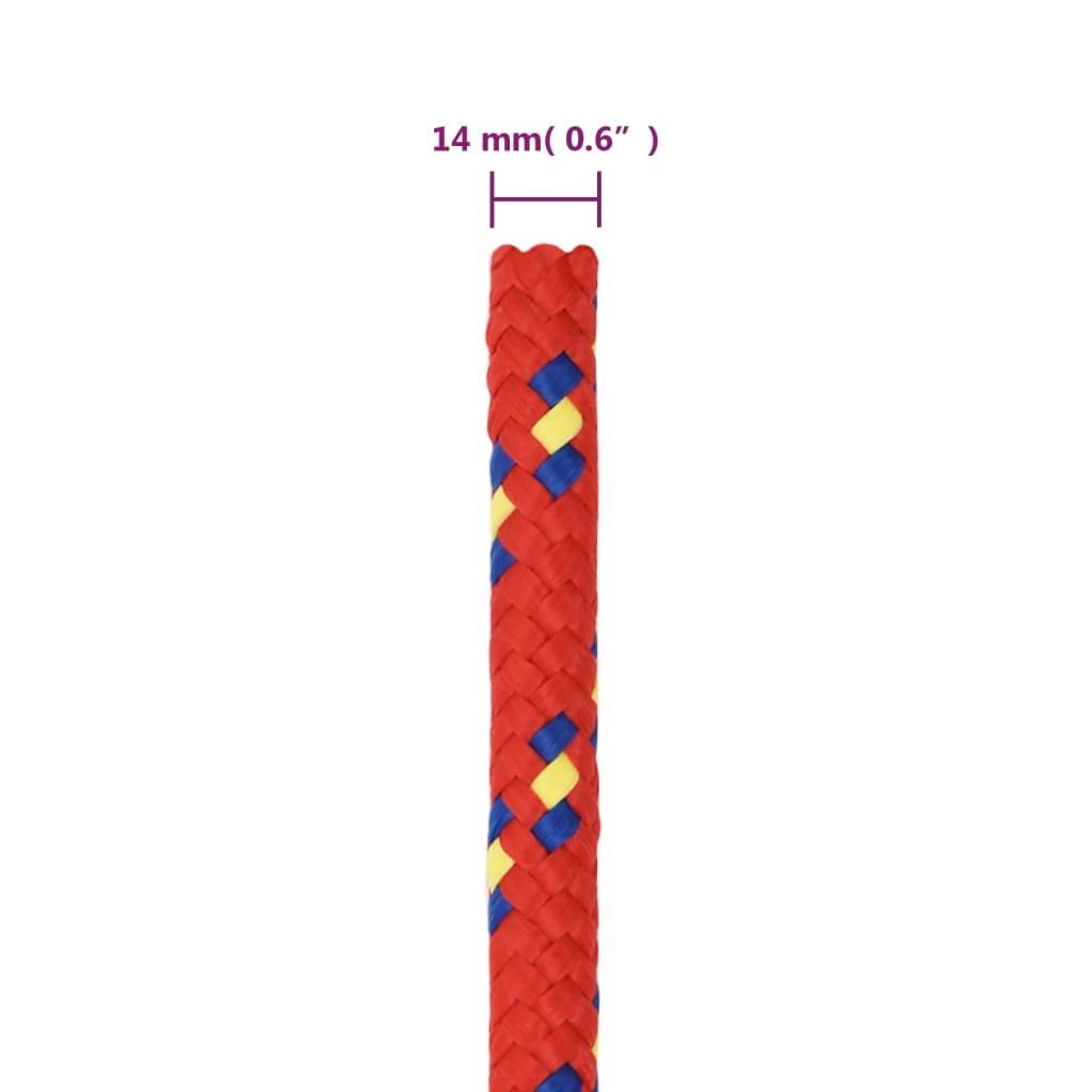 vidaXL Bootsseil Rot 14 mm 100 m Polypropylen