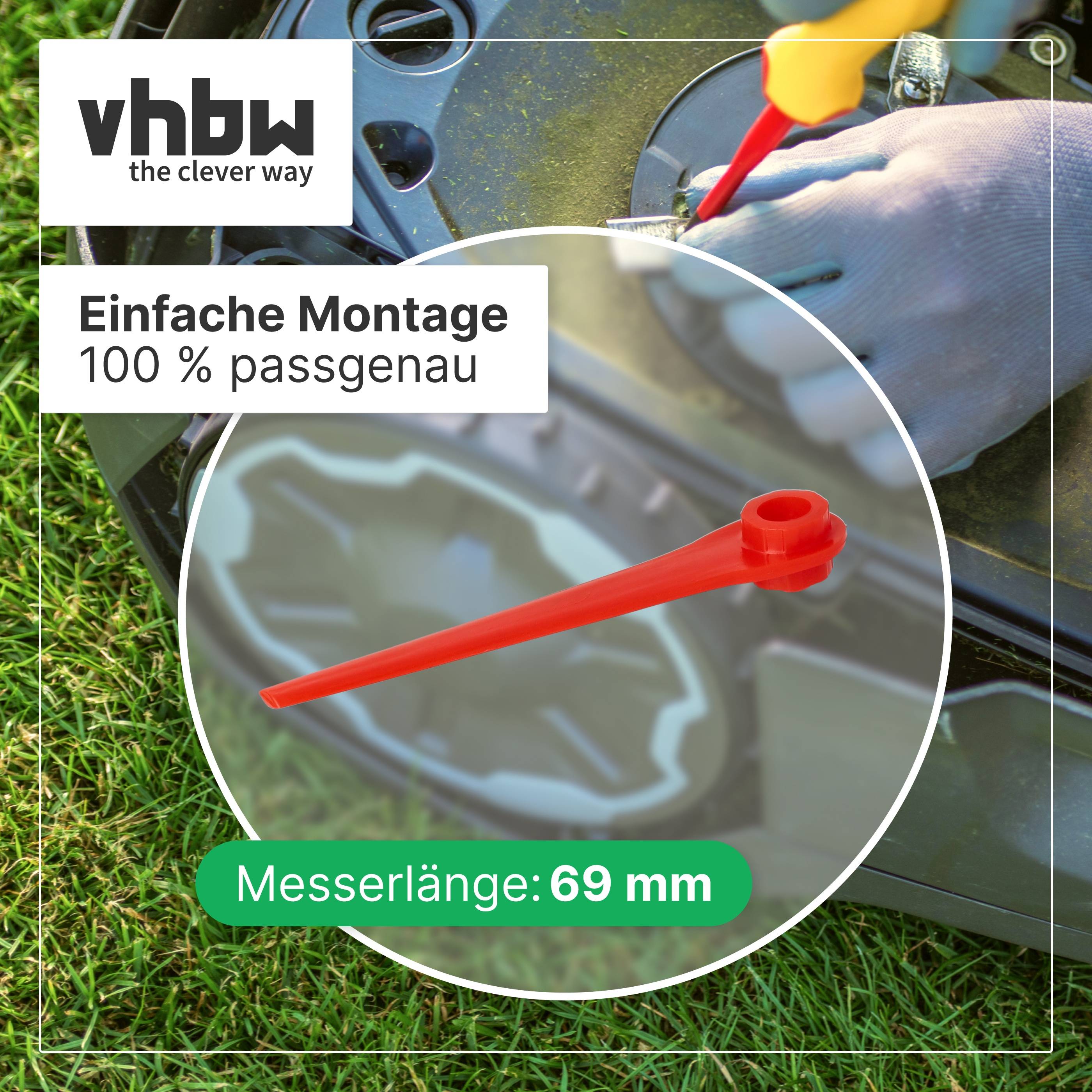 vhbw 20x Ersatz-Messer Ersatz für Gardena RotorCut 5368-20 für Rasentrimmer | Ersatzklinge Orange, Kunststoff