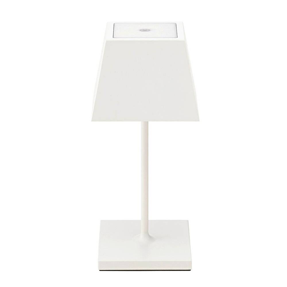 LED Akku Tischleuchte Nuidnie Mini aus Aluminiumdruckguss in Schneeweiß 2,2W 180lm IP54 eckig