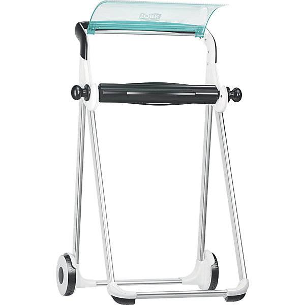 Putzpapierrollenhalter Bodenständer mit Abreißschiene türkis / weiß. TORK 519664 49