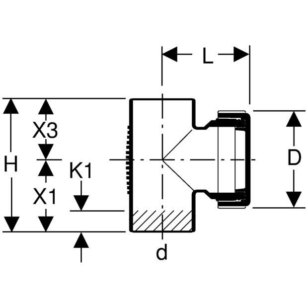 Geberit GE Silent-db20 Putzstück, 45 Gr., d75mm, 1 Stk.