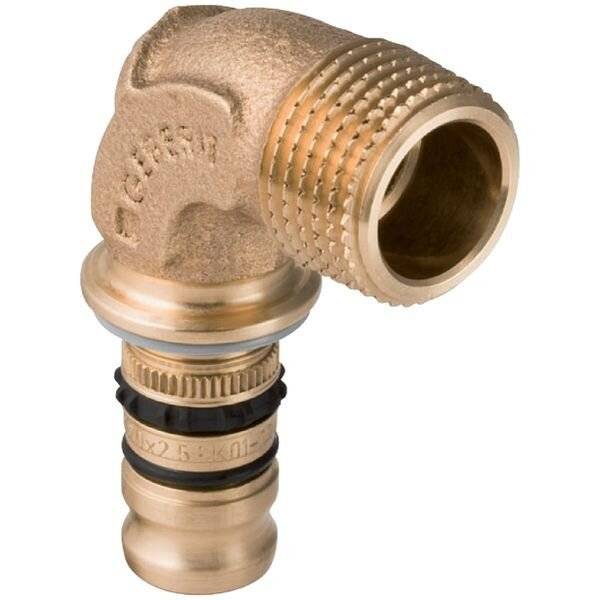 Geberit Mepla Übergangswinkel Rotguss, mit Außengewinde 20mmx1/2