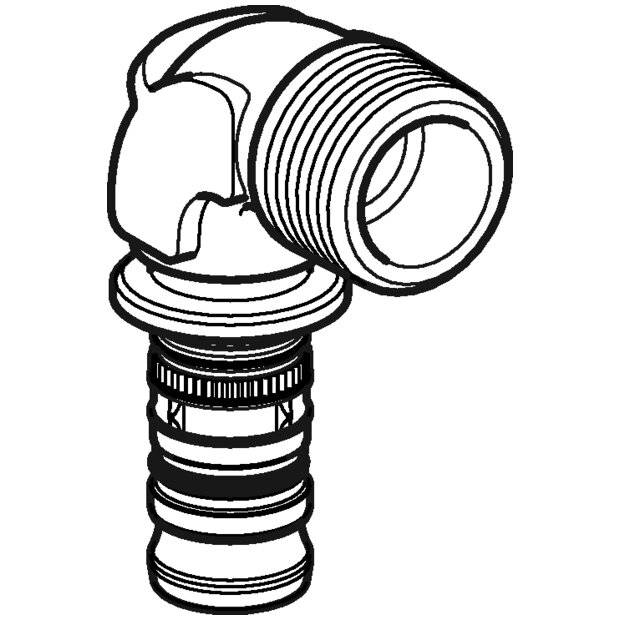 Geberit GE Mepla Übergangsbogen, 90°, d 20 mm x R 3/4 AG, 1 Stk.