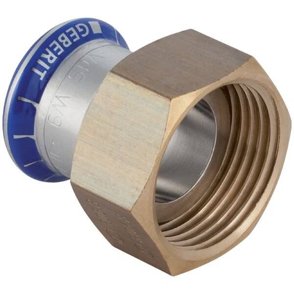 Geberit Mapress Edelstahl Übergang mit Überwurfmutter (28 mm x 1 1/2'')
