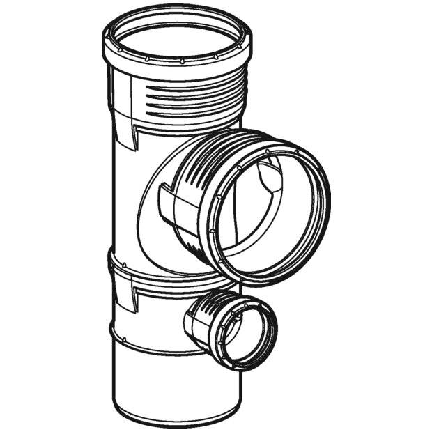 Geberit Silent-PP Kombibogenabzweig 87,5 Grad D 110mm, D1 90mm, D2 50mm