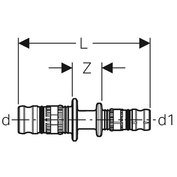 Geberit GE Mepla Reduktion PVDF, d50, 40mm, 1 Stk.