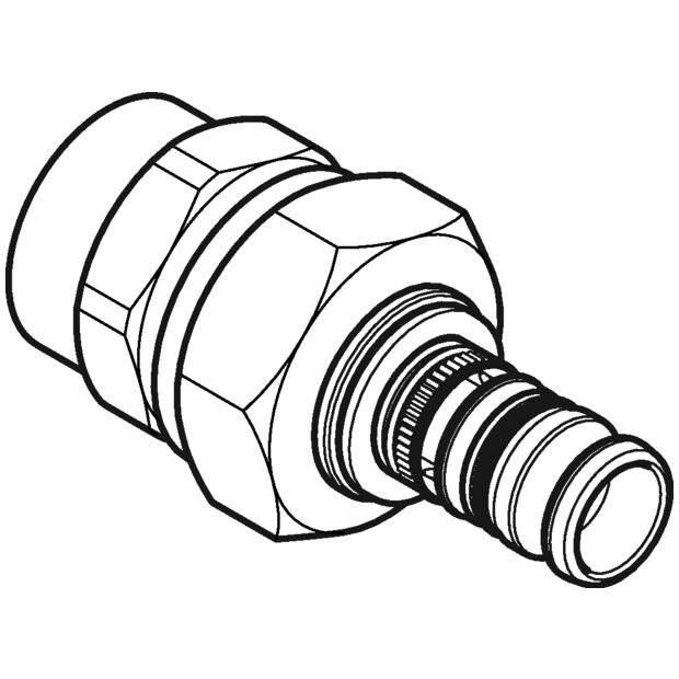 Geberit Mepla Übergangsverschraubung mit Innengewinde, D 20mm, Rp 1/2", Rotguss bleifrei