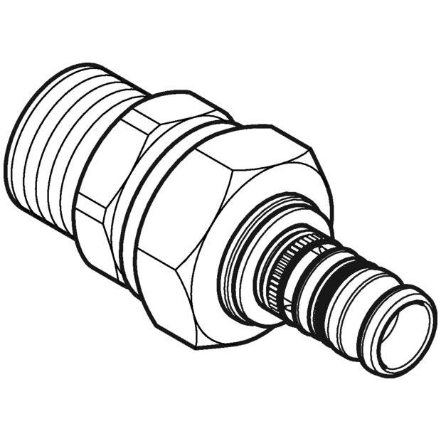 Geberit GE Mepla, Übergangsverschraubung, AG, d16mm x R1/2, lösbar, 1 Stk.