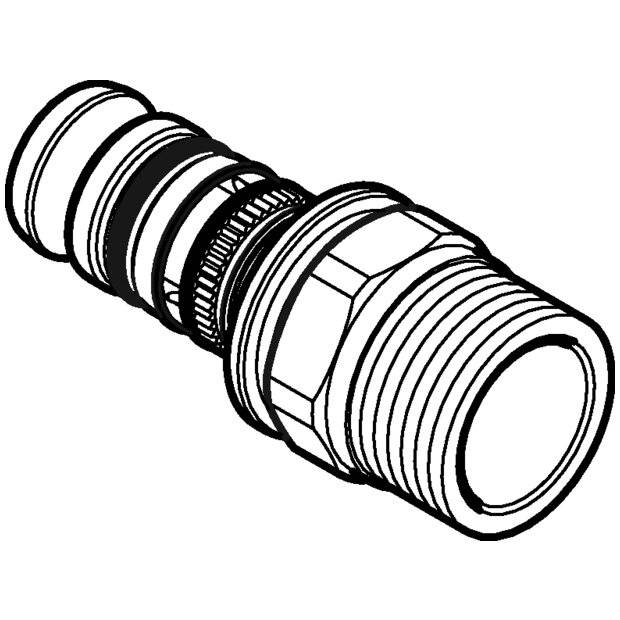 Geberit Mepla Übergang mit Außengewinde, D 40mm, R 1 1/4", Rotguss bleifrei