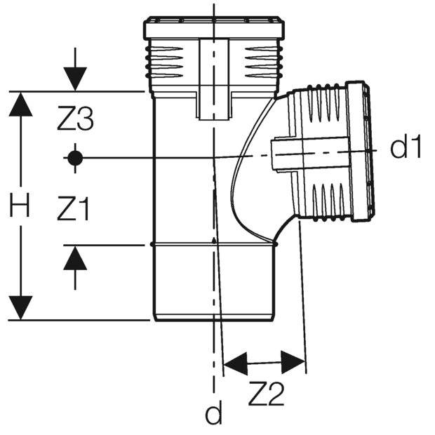 Geberit GE Silent-PP, Abzweiger, 87,5°, d110/110 mm, 1 Stk.