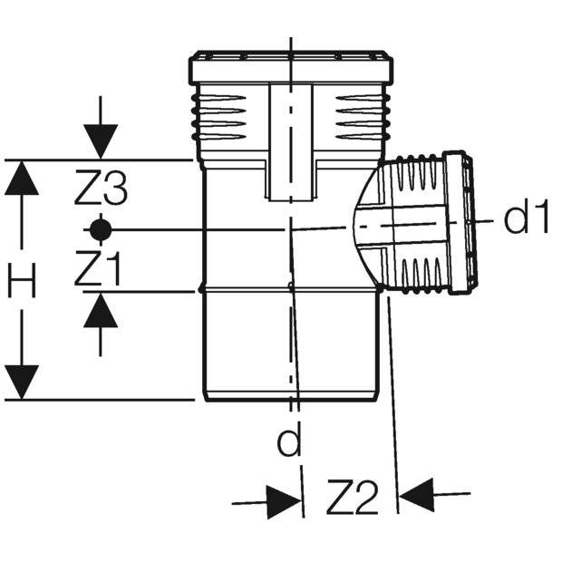 Geberit GE Silent PP-Abzweiger, 87,5 Grad, Ø 160/125 mm, 1 Stk.