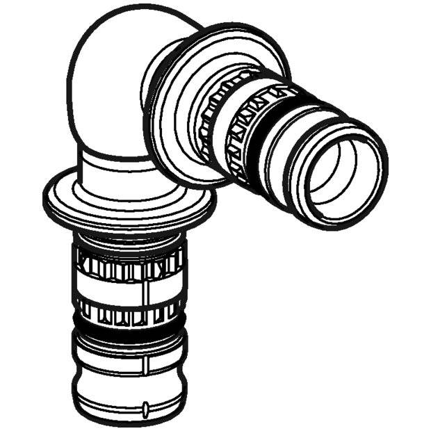 Geberit GE Mepla, Winkel, PVDF, 90 Grad, d26mm, 1 Stk.