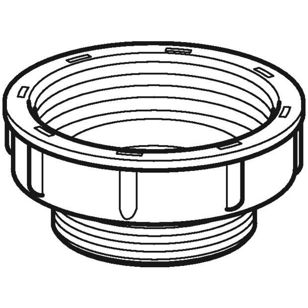 Geberit Reduktion mit Flachdichtung Rohrgewinde G 2"xRohrgewinde 1 1/2", Alpinweiß