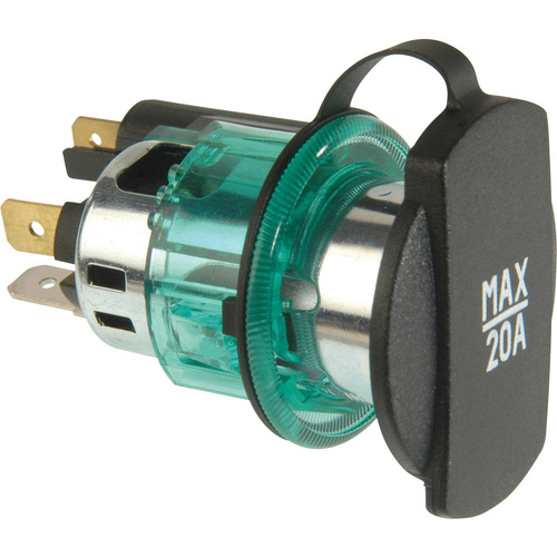 ProCar Power-Steckdose mit Spannhülse grün Belastbarkeit Strom max.=20A Passend für (Details) Zigarettenanzünderstecker