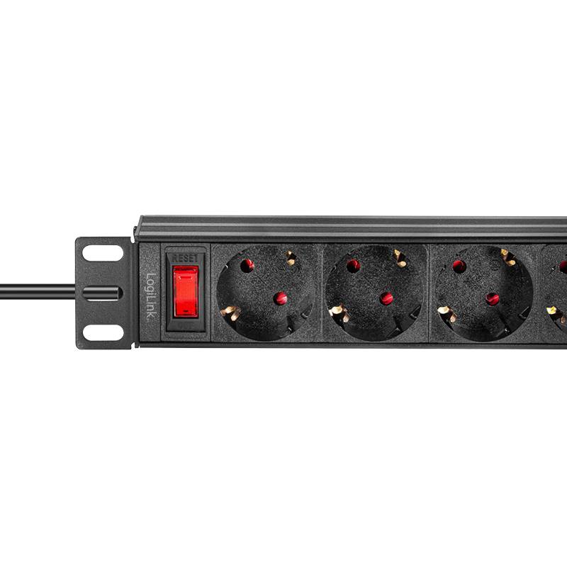 Logilink Steckdosenleiste 4-fach mit Schalter,10(1HE),2m Multimedia-Technik Steckdosenleisten