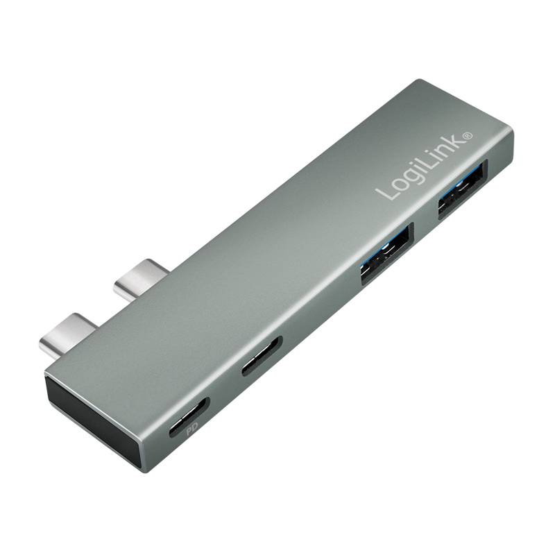 LogiLink USB 3.2 Gen2x2 Dockingstation, 4-Port, PD, silber