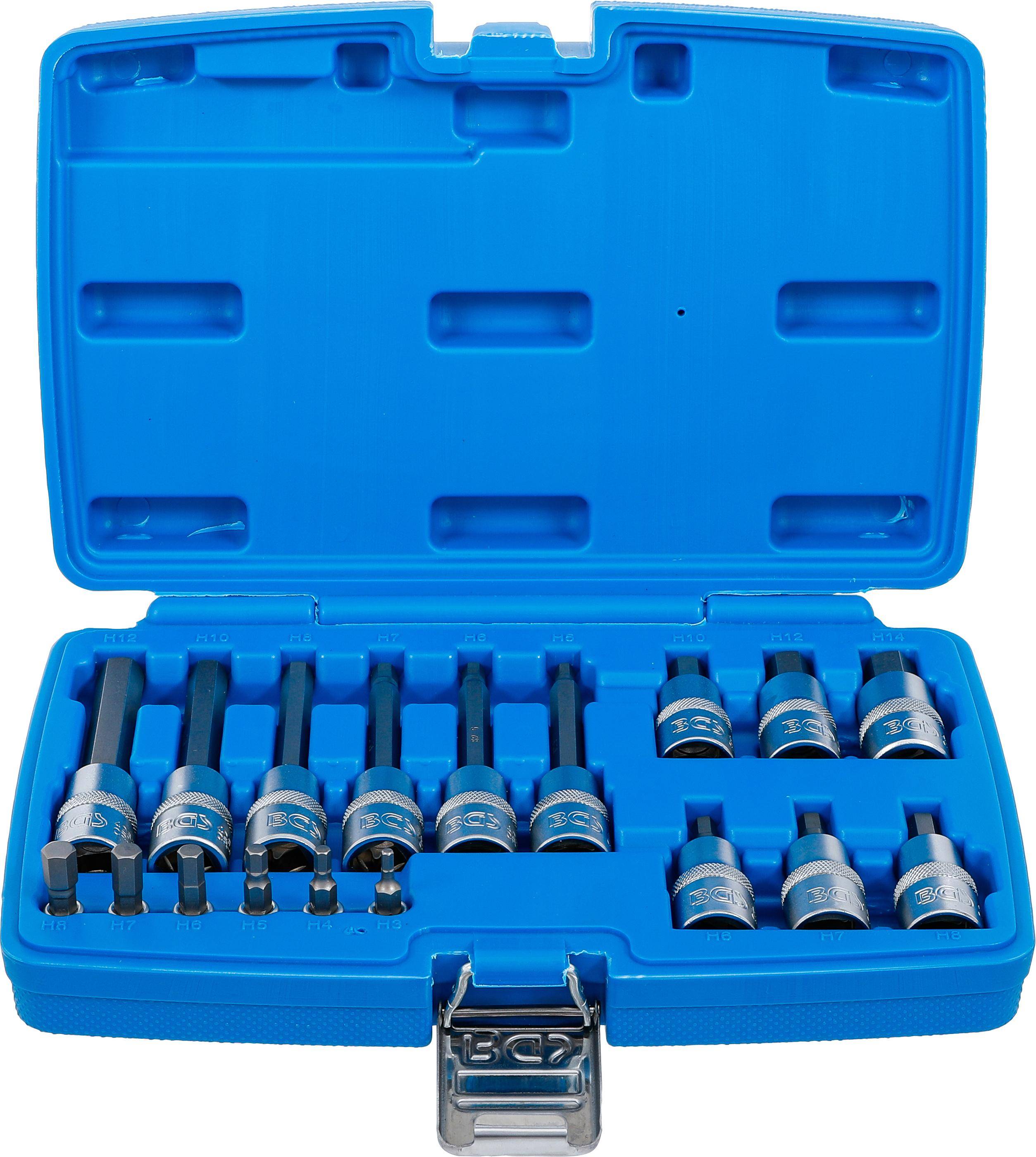 BGS 5171 Bit-Einsatz-Satz, Antrieb Innenvierkant 6 ,3 mm (1/4") / 12,5 mm (1/2"), 18tlg
