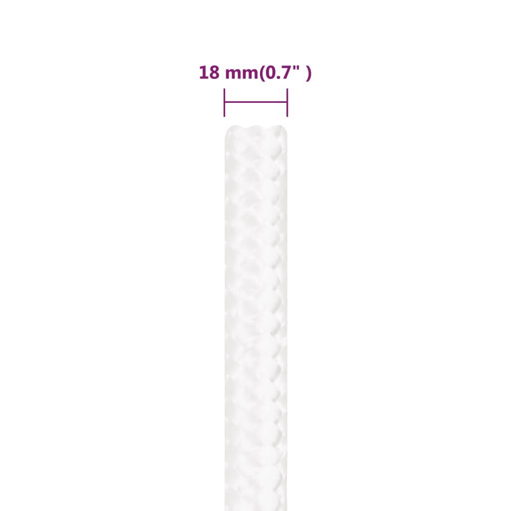 vidaXL Bootsseil Weiß 18 mm 100 m Polypropylen