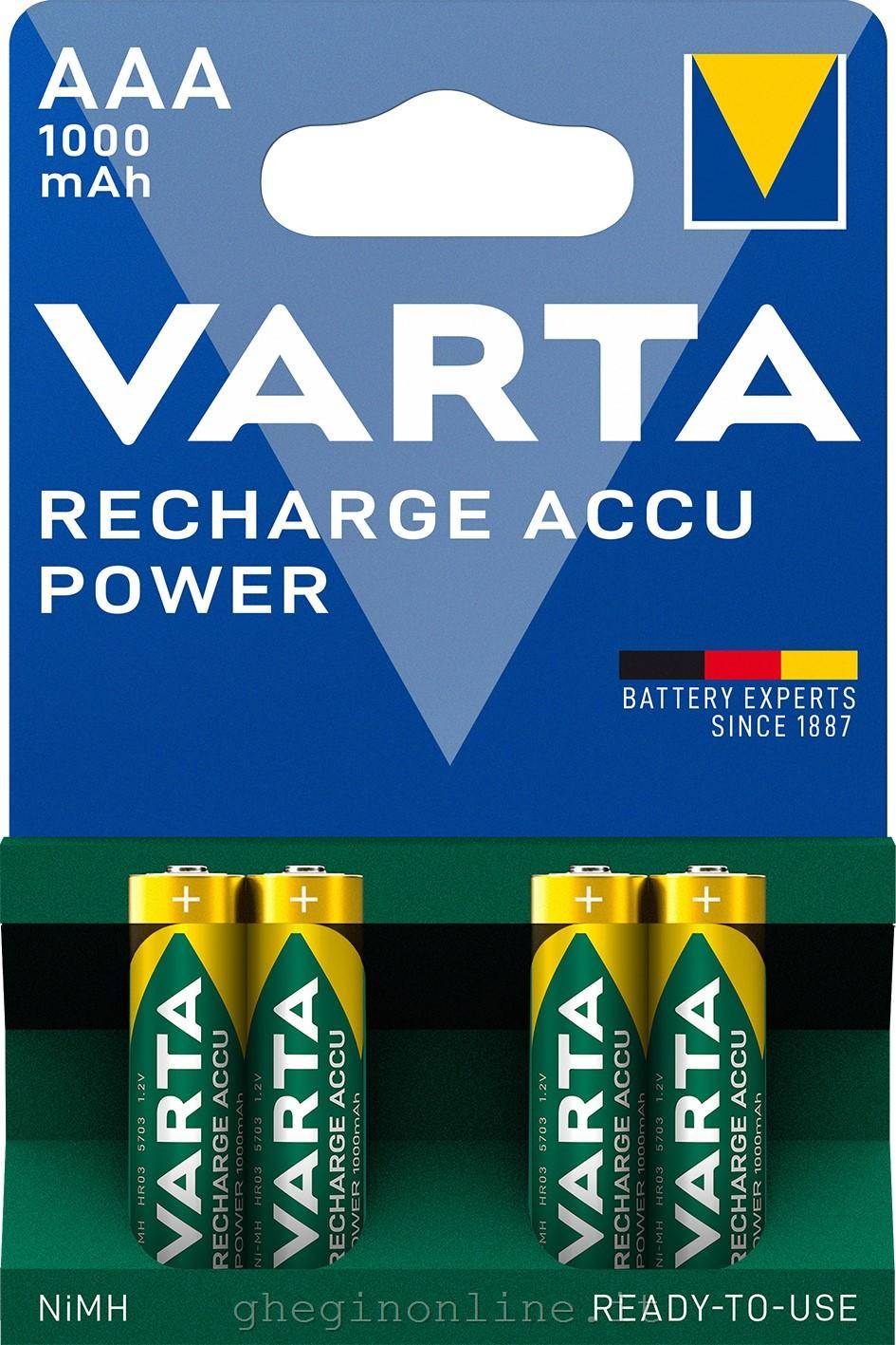 VARTA Professional Accu Micro AAA, HR03, 1000mAh