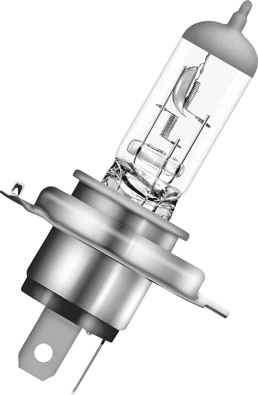 Eine Halogen-Glühbirne, zylinderförmig, mit Metallfassung. Sie zeigt eine sichtbare Glühwendel im Inneren des Glaskolbens.