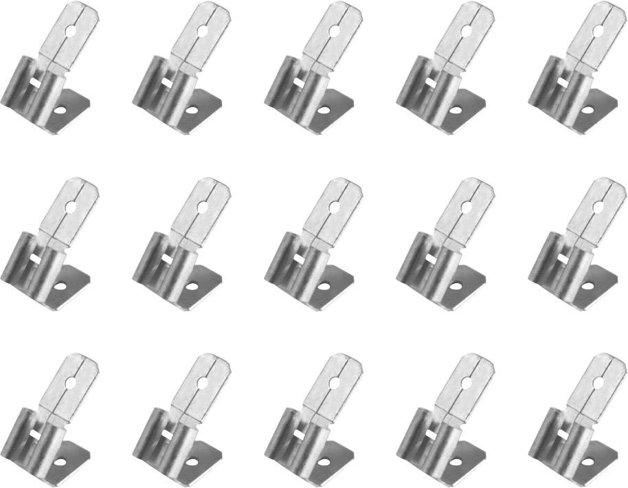 852105 Flachsteckhülse mit Abzweig Steckbreite: 6.3mm Steckdicke: 0.8mm 180° Unisoliert Metall 15St.