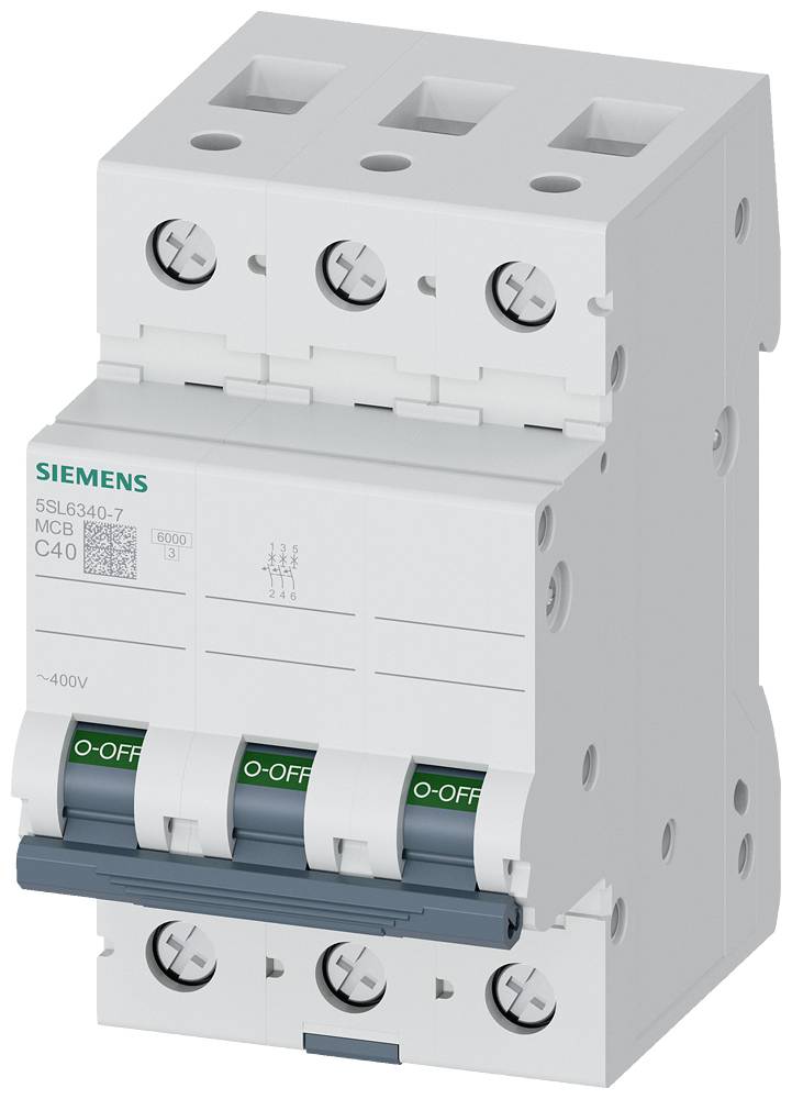 Siemens Siemens 5SL6340-7 - Leitungsschutzschalter 400V 6kA, 3-polig, C, 40A Leitungsschutzschalter 400V 6kA, 3-polig, C