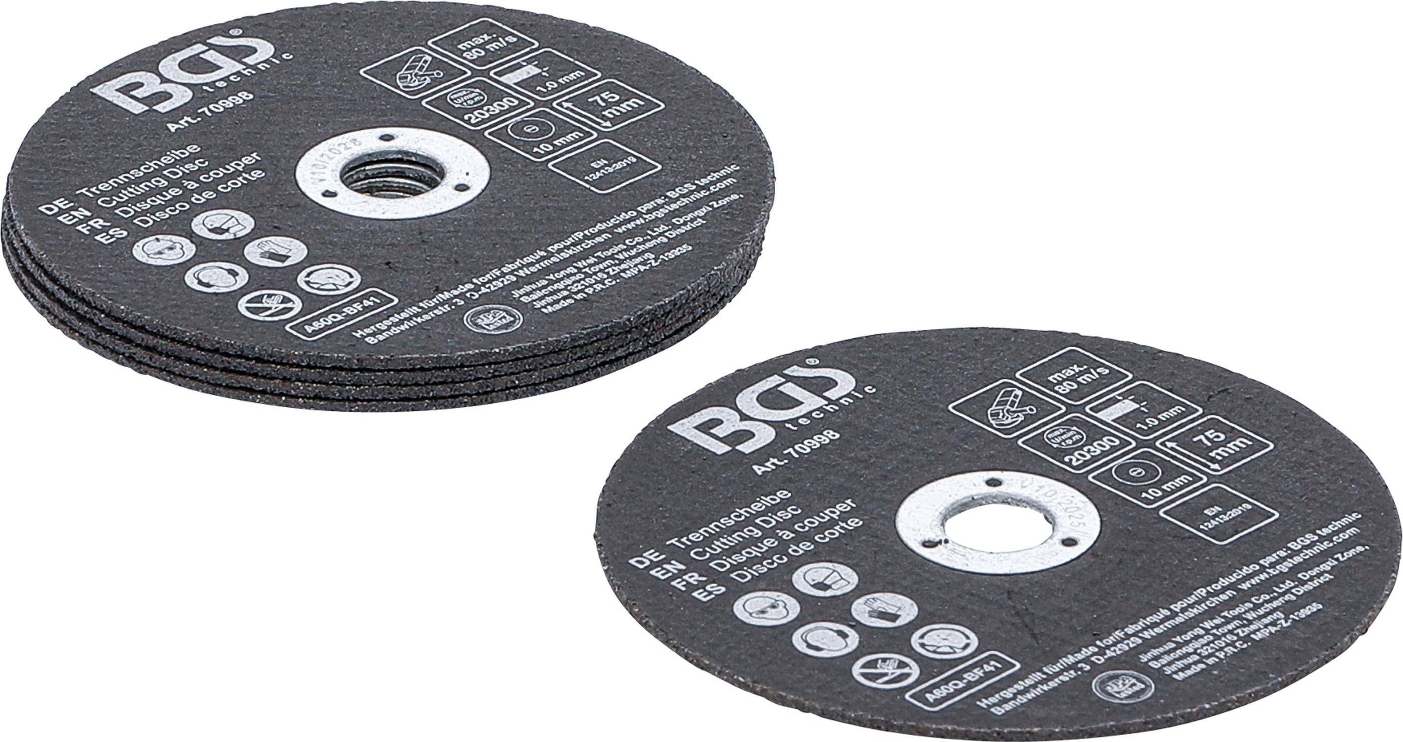 Trennscheiben-Satz für Edelstahl Ø 75 x 1,0 x 10 mm 5-tlg.