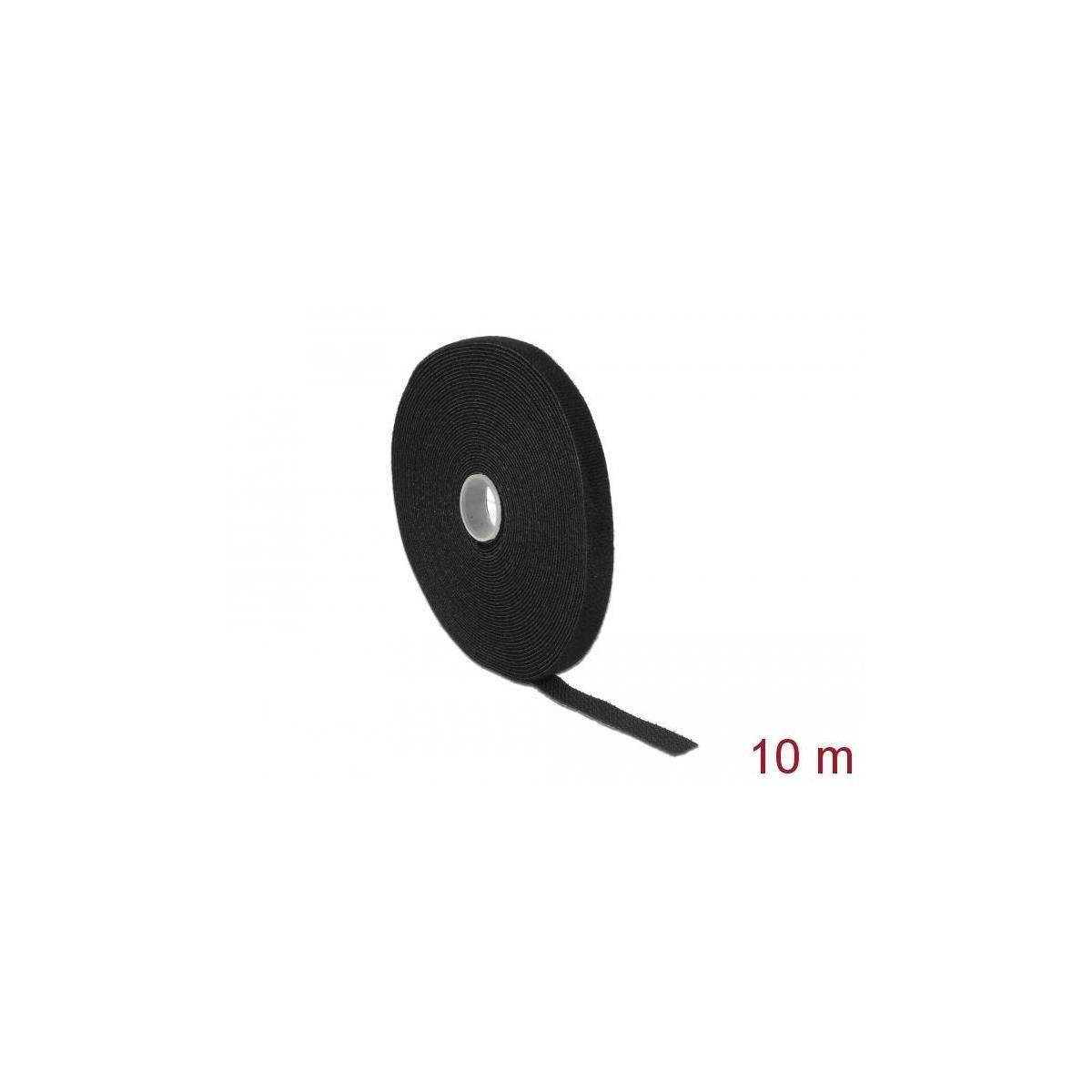 Klettband auf Rolle L 10 m x B 13 mm schwarz