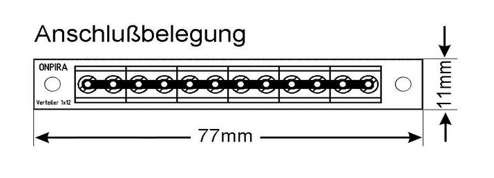 V1x12 Stromverteiler Verteiler Platine 8A belastbar Modellbau Gleich- und Wechselstrom