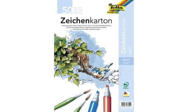 folia Zeichenkarton, DIN A4, 120 g/qm, weiß (57907141)
