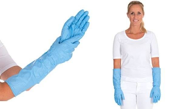 HYGOSTAR Nitril-Handschuh EXTRA SAFE SUPERLONG, L, blau (6495786)