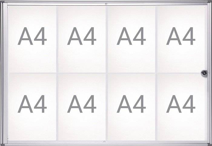 Maul Schaukasten MAULextraslim Verwendung für Papierformat: 8 x DIN A4 Innenbereich 6820808 Aluminium Silber 1 St.