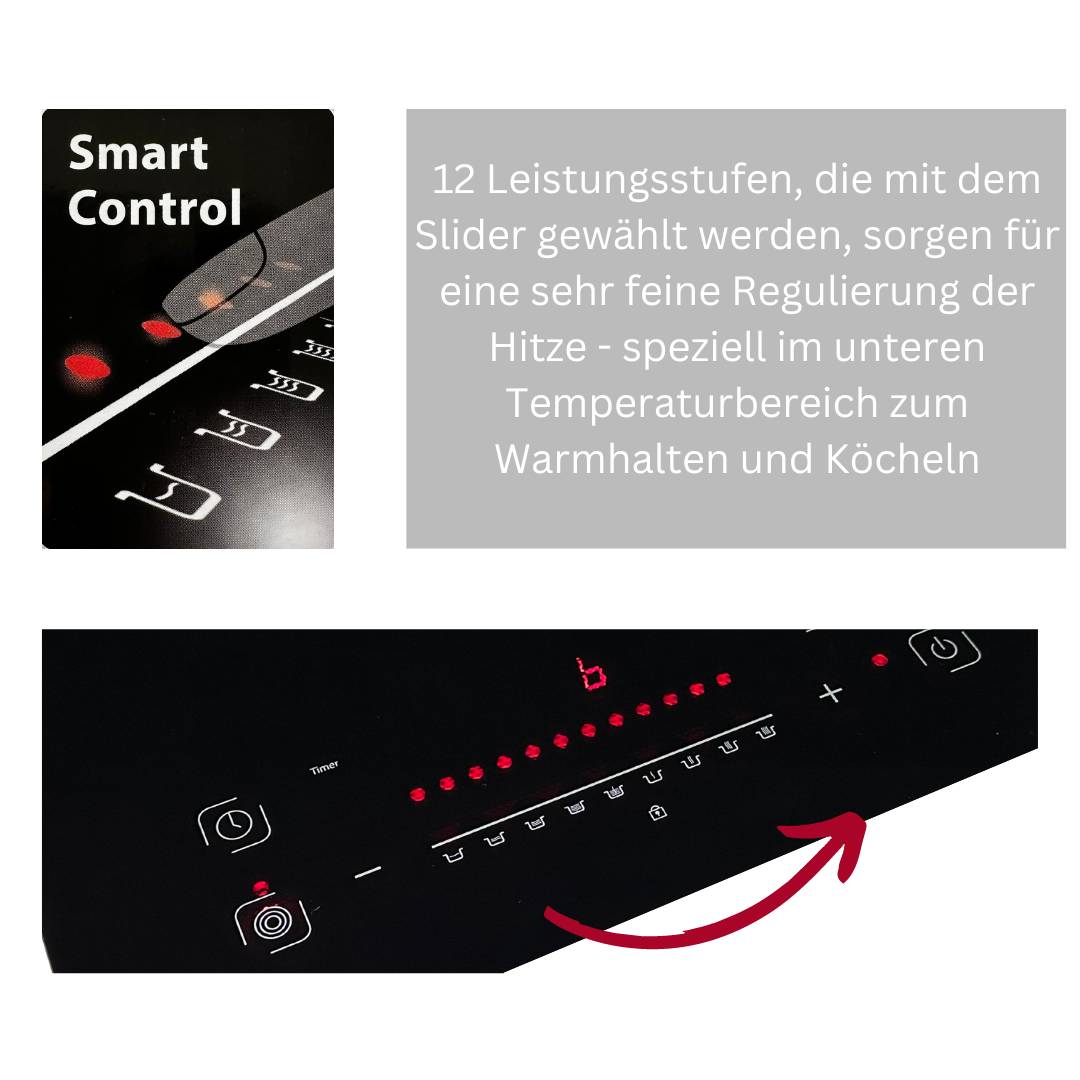 PKM Glaskeramikkochfeld EB-GK-2TCG, 9 Leistungsstufen, Touch Control