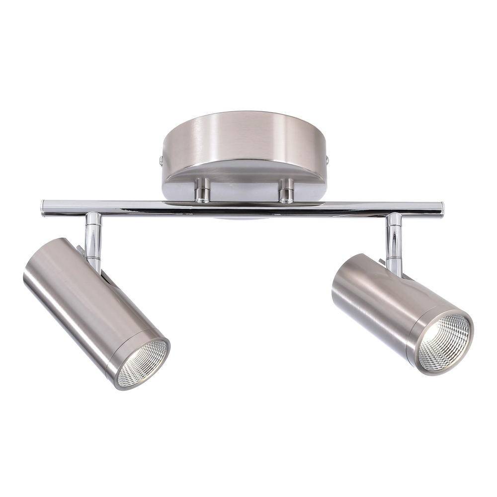 LED Deckenleuchte Becrux Ii in Silber 2x 5,5W 980lm