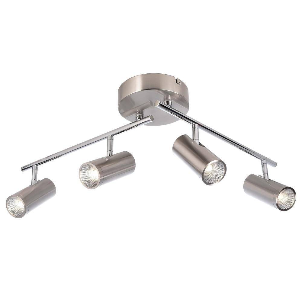 LED Deckenleuchte Becrux Iv in Silber 4x 5,2W 1960lm