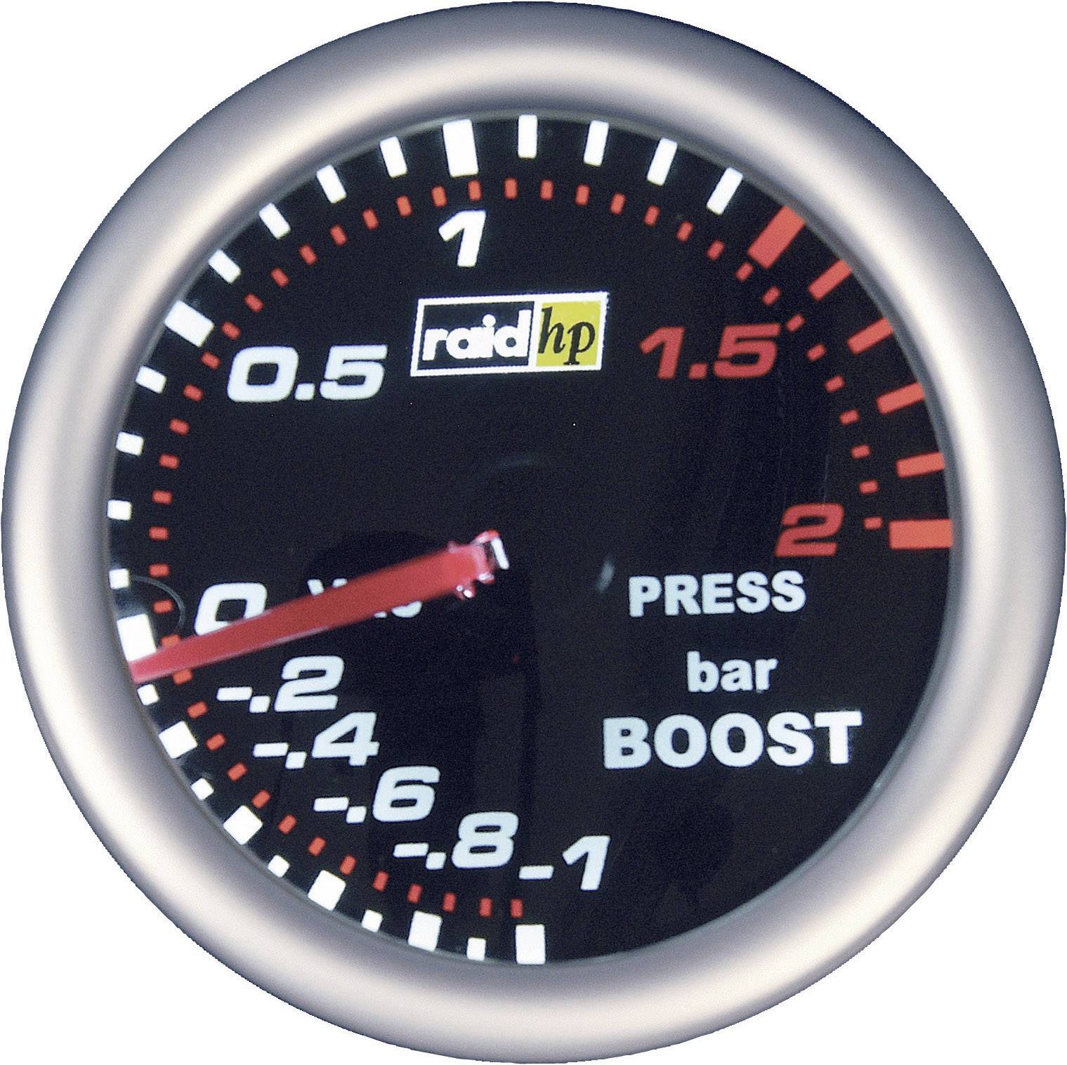 Raid hp 660243 Kfz Einbauinstrument Turbodruckanzeige Messbereich -1 - 2 bar NightFlight Weiß, Rot