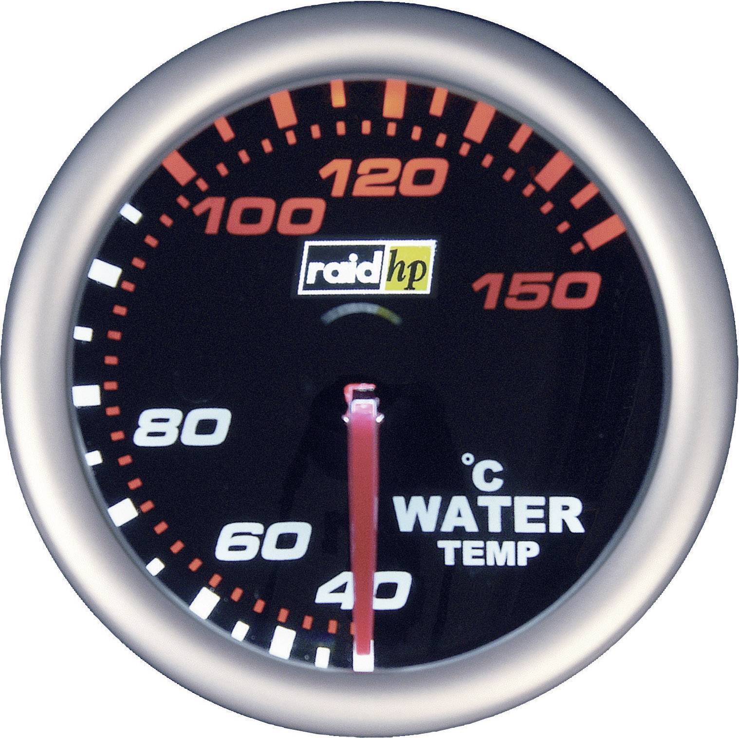 Raid hp 660244 Kfz Einbauinstrument Wassertemperaturanzeige Messbereich 40 - 150°C NightFlight Weiß, Rot 52mm
