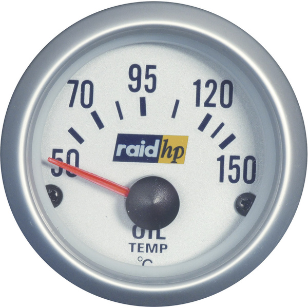 Raid hp 660221 Kfz Einbauinstrument Öltemperaturanzeige Messbereich 50 - 150°C Silber-Serie Blau-Weiß 52mm